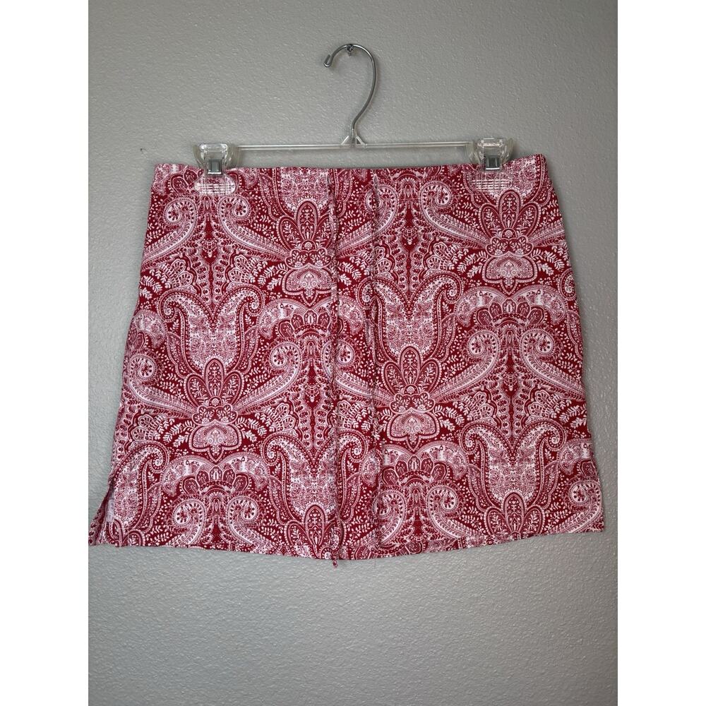 I.N. San Francisco Mini Skirt Y2K Vintage Red Paisley Bandana Juniors 9 Boho 90s